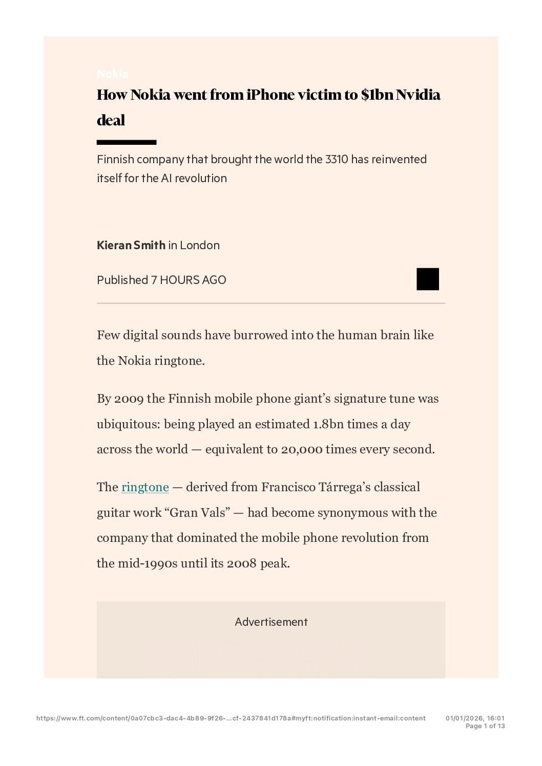 Read more about the article How Nokia went from iPhone victim to $1bn Nvidia deal